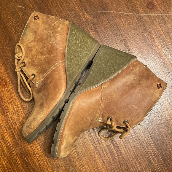 Sperry Top-sider Harlow Leather Wedge Bootie US 7.5 - Picture 8 of 10